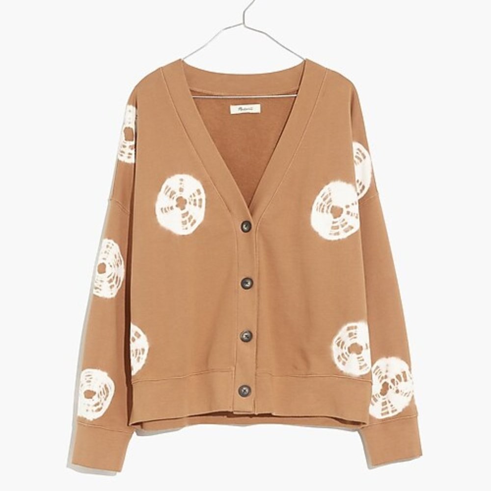 Madewell - Cotton Cardigan Sweatshirt in Tie-Dye Dot